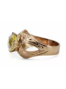 Kroužek žlutý perydot originální produkt vinobraní 14k s růžovým zlatým klasickým vinobraní Vrc135r